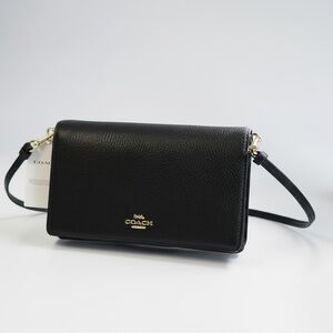 NWT Coach Black Foldover Crossbody Clutch